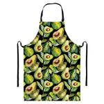 Watercolor Avocado Print Bib Apron With Pocket