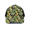 Watercolor Avocado Print Black Mesh Trucker Hat