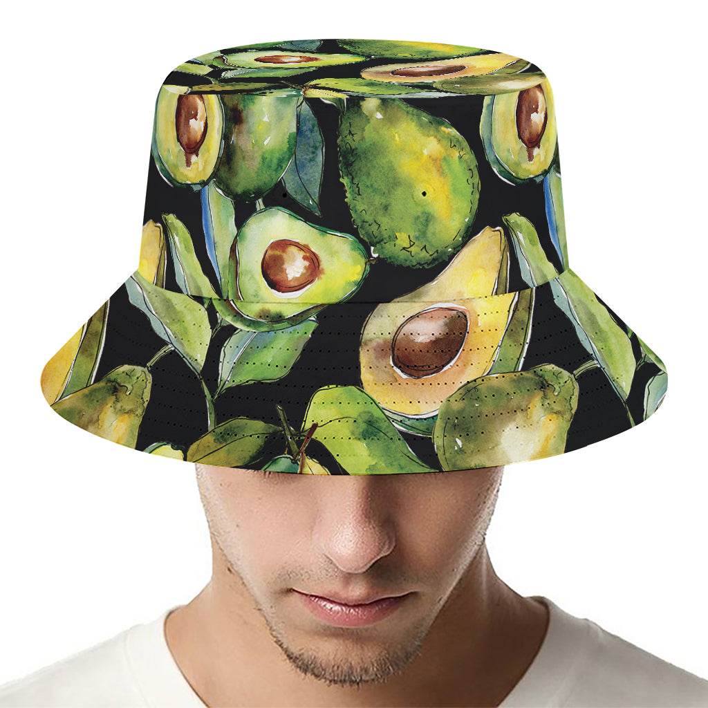 Watercolor Avocado Print Bucket Hat