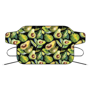 Watercolor Avocado Print Car Windshield Snow Cover