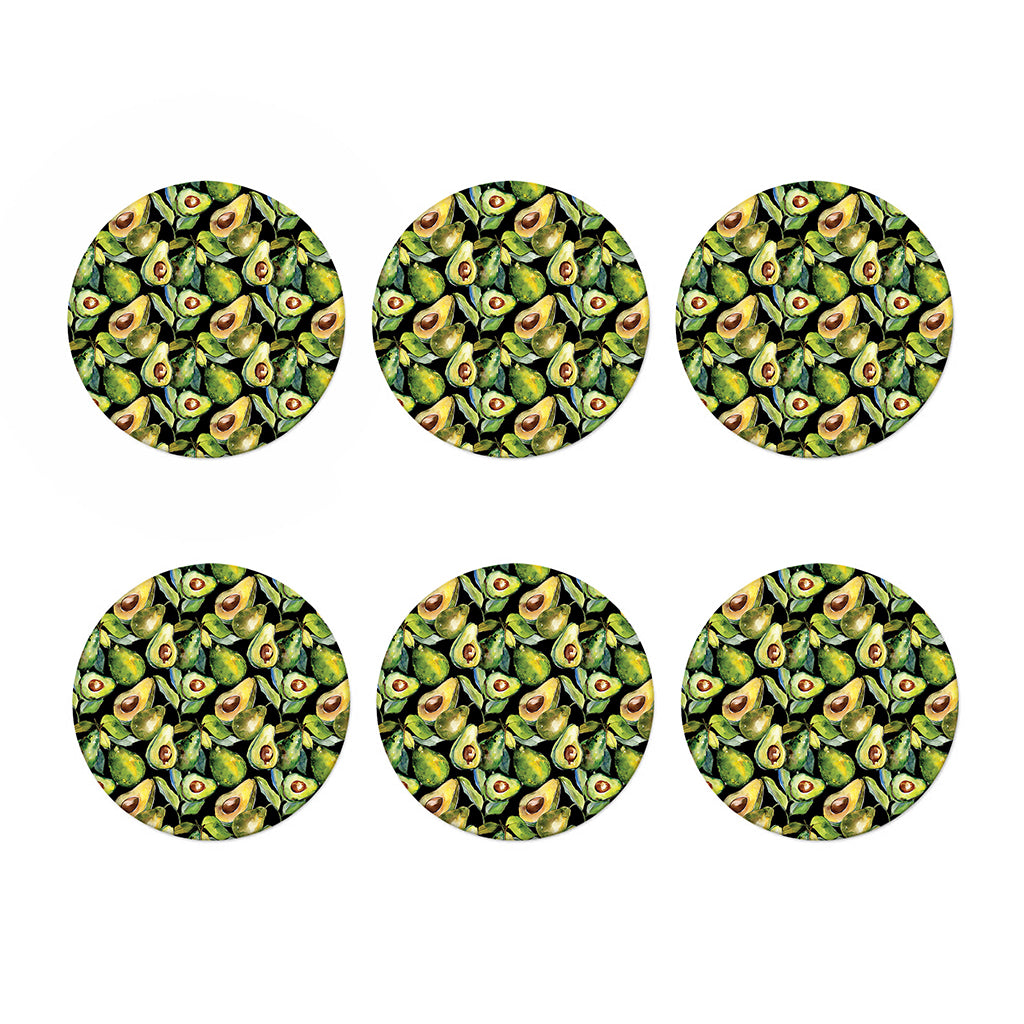 Watercolor Avocado Print Coaster Set