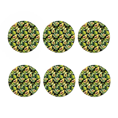 Watercolor Avocado Print Coaster Set