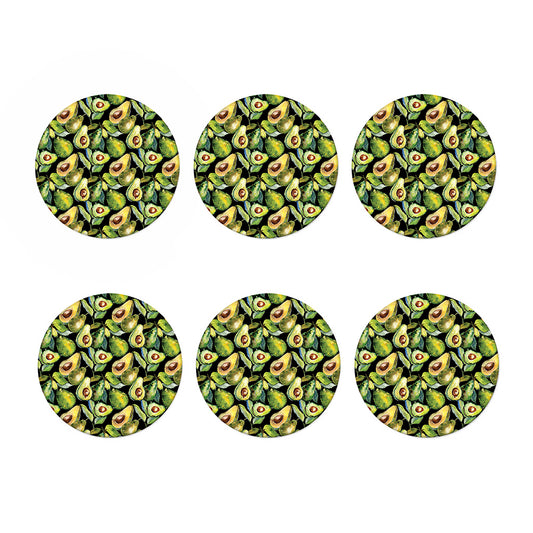 Watercolor Avocado Print Coaster Set