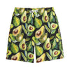 Watercolor Avocado Print Cotton Shorts