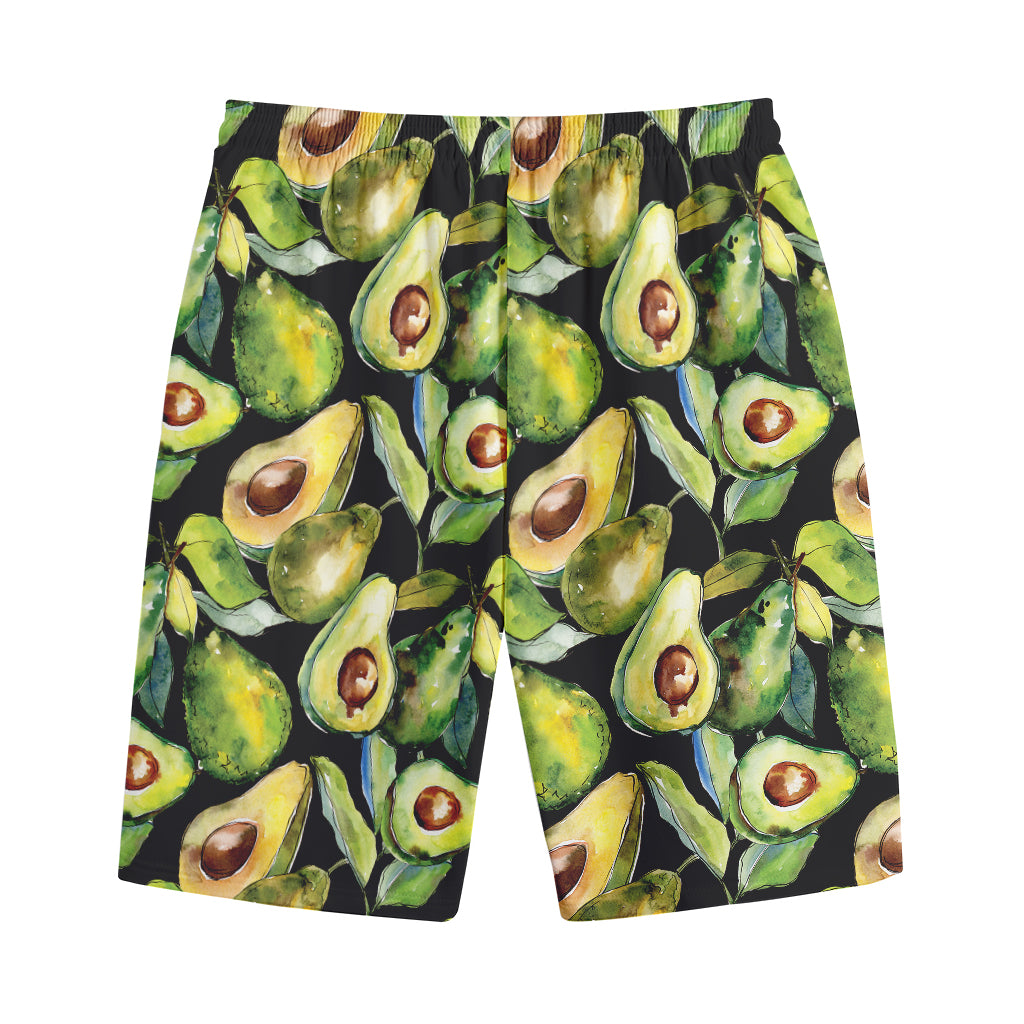 Watercolor Avocado Print Cotton Shorts