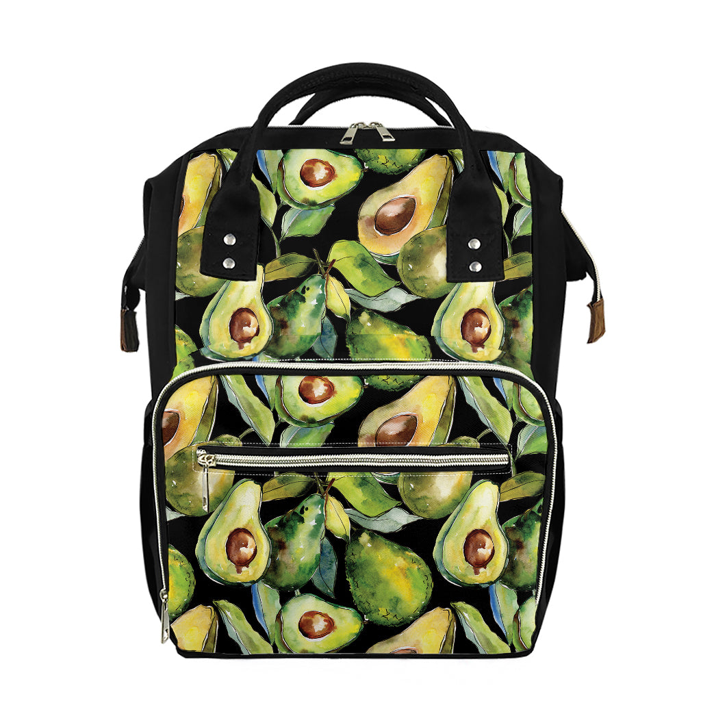 Watercolor Avocado Print Diaper Bag