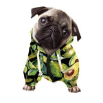 Watercolor Avocado Print Dog Zip Up Hoodie