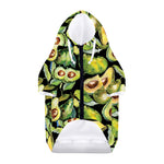 Watercolor Avocado Print Dog Zip Up Hoodie