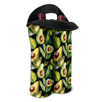 Watercolor Avocado Print Double Neoprene Wine Tote