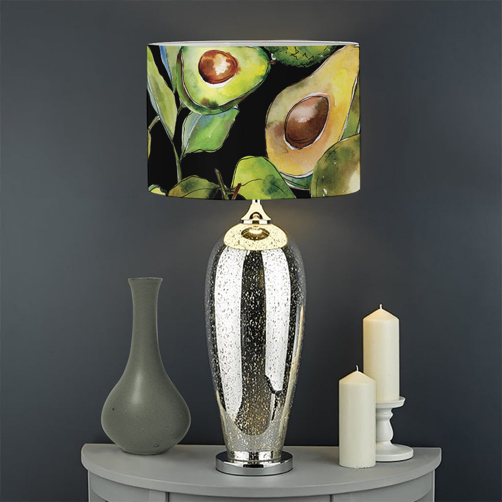 Watercolor Avocado Print Drum Lamp Shade