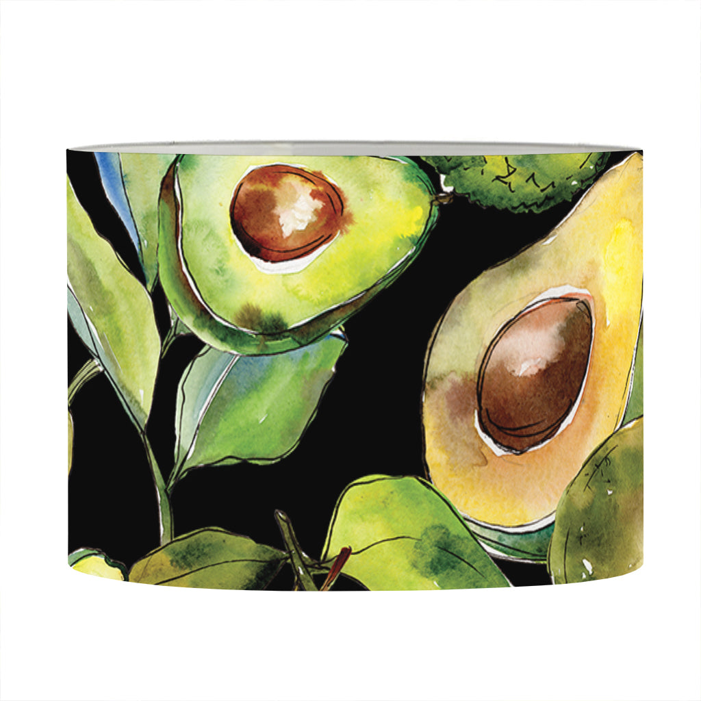 Watercolor Avocado Print Drum Lamp Shade