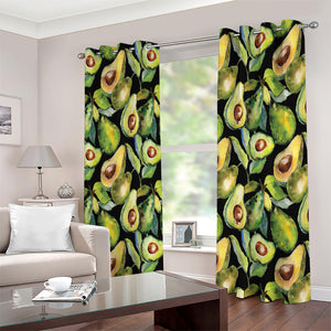 Watercolor Avocado Print Extra Wide Grommet Curtains