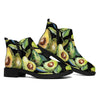 Watercolor Avocado Print Flat Ankle Boots