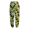 Watercolor Avocado Print Fleece Lined Knit Pants