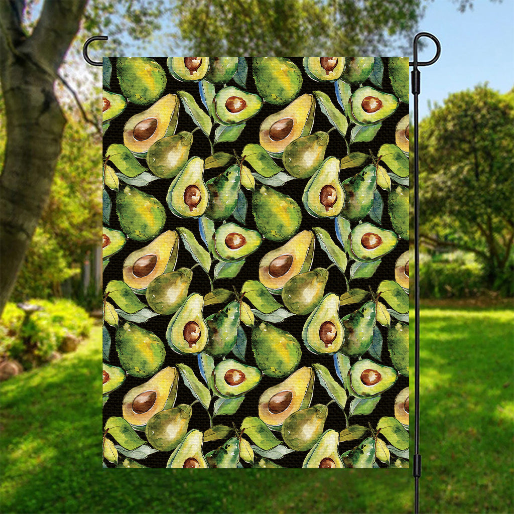 Watercolor Avocado Print Garden Flag