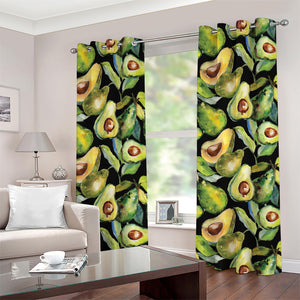 Watercolor Avocado Print Grommet Curtains