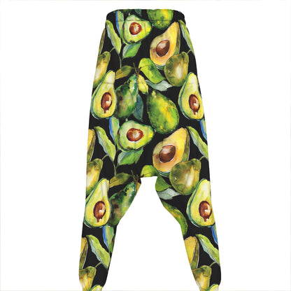 Watercolor Avocado Print Hammer Pants