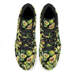 Watercolor Avocado Print High Top Leather Sneakers