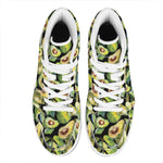 Watercolor Avocado Print High Top Leather Sneakers