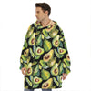 Watercolor Avocado Print Hoodie Blanket