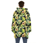 Watercolor Avocado Print Hoodie Blanket