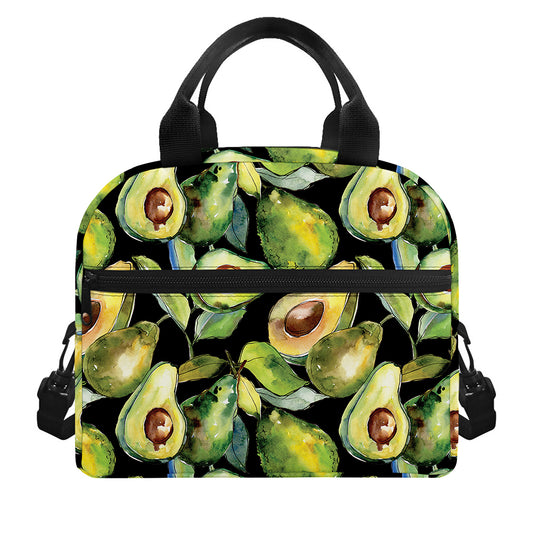 Watercolor Avocado Print Insulated Lunch Bag