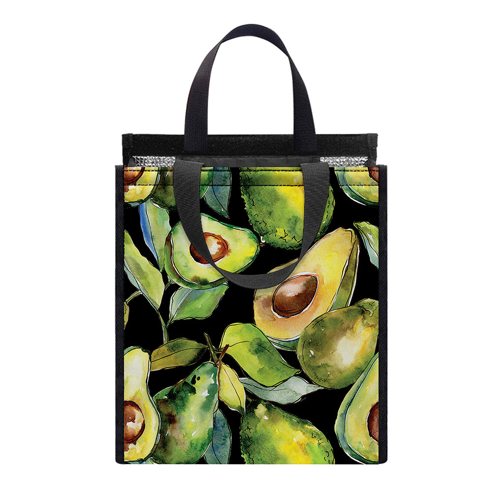 Watercolor Avocado Print Insulated Lunch Tote