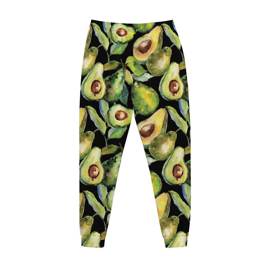 Watercolor Avocado Print Jogger Pants