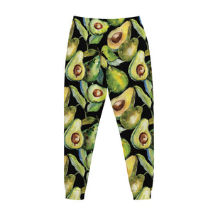 Watercolor Avocado Print Jogger Pants