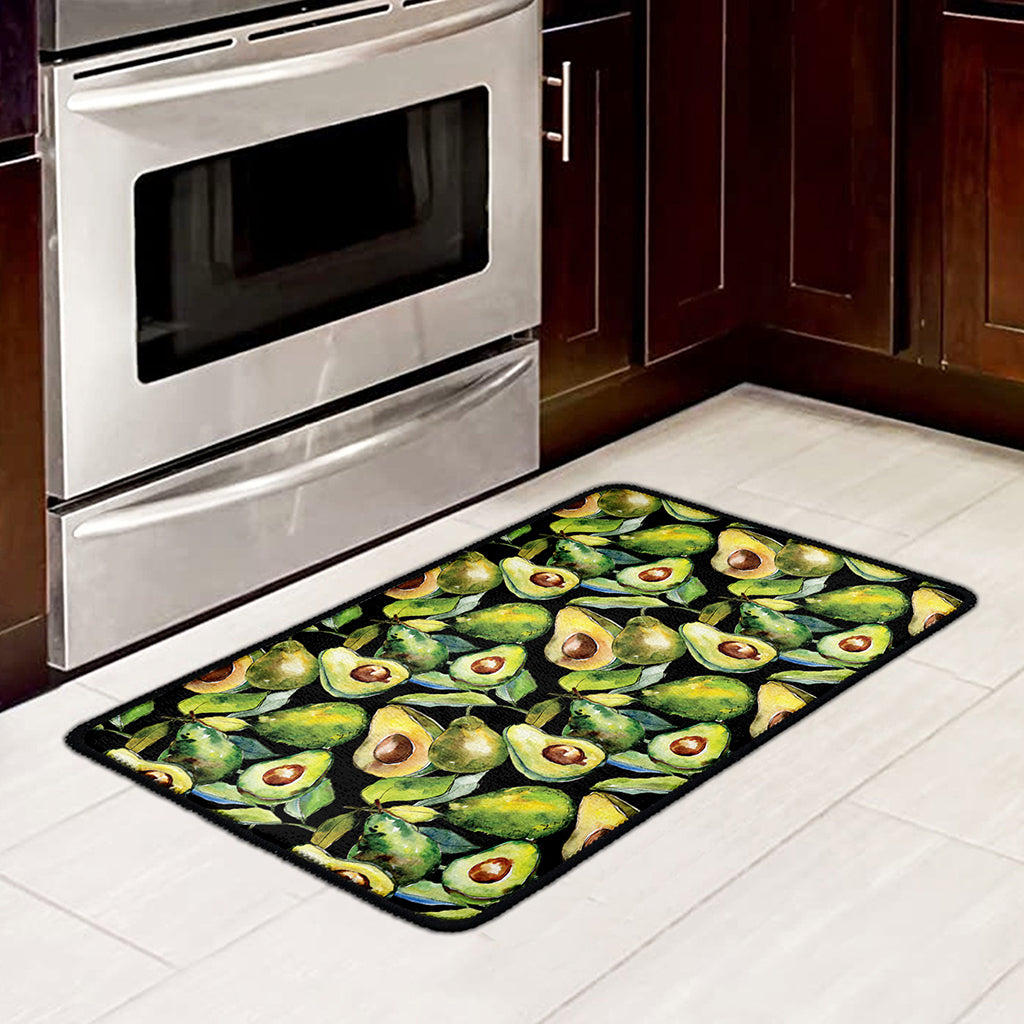 Watercolor Avocado Print Kitchen Mat