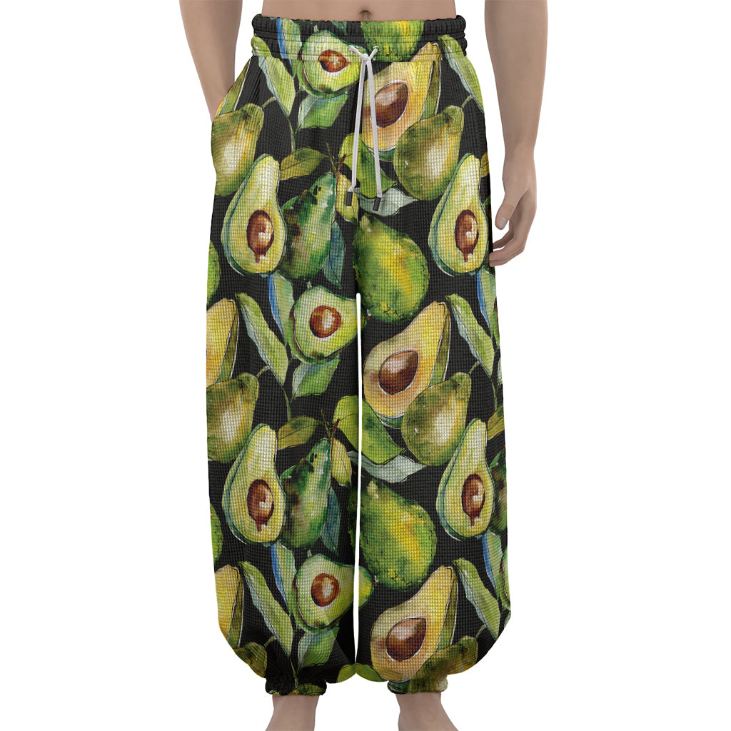 Watercolor Avocado Print Lantern Pants