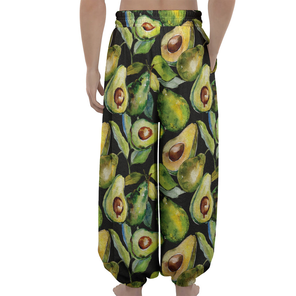 Watercolor Avocado Print Lantern Pants