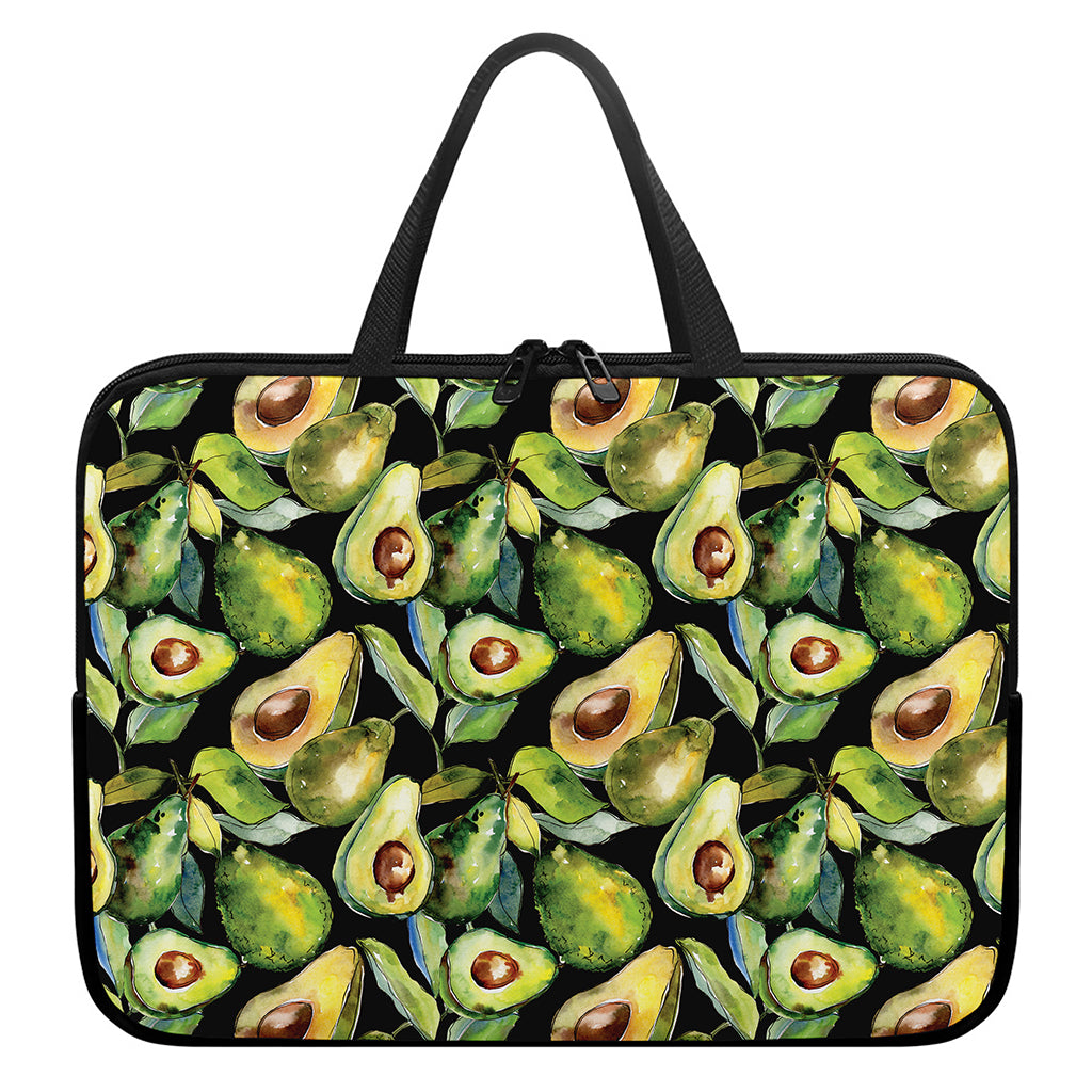 Watercolor Avocado Print Laptop Sleeve With Handle