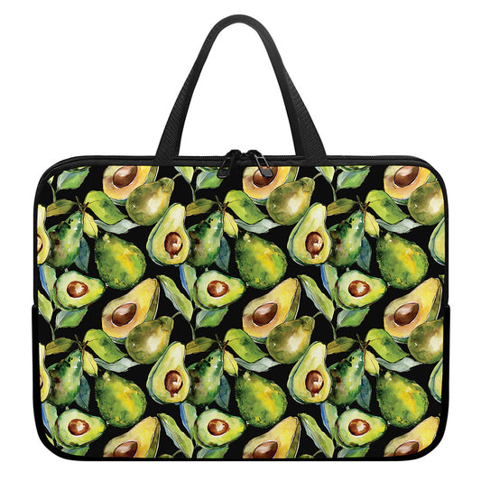 Watercolor Avocado Print Laptop Sleeve With Handle