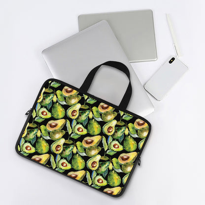 Watercolor Avocado Print Laptop Sleeve With Handle