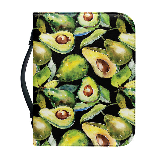 Watercolor Avocado Print Leather Bible Cover