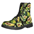 Watercolor Avocado Print Lace-Up Boots