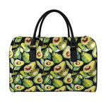 Watercolor Avocado Print Leather Duffle Bag