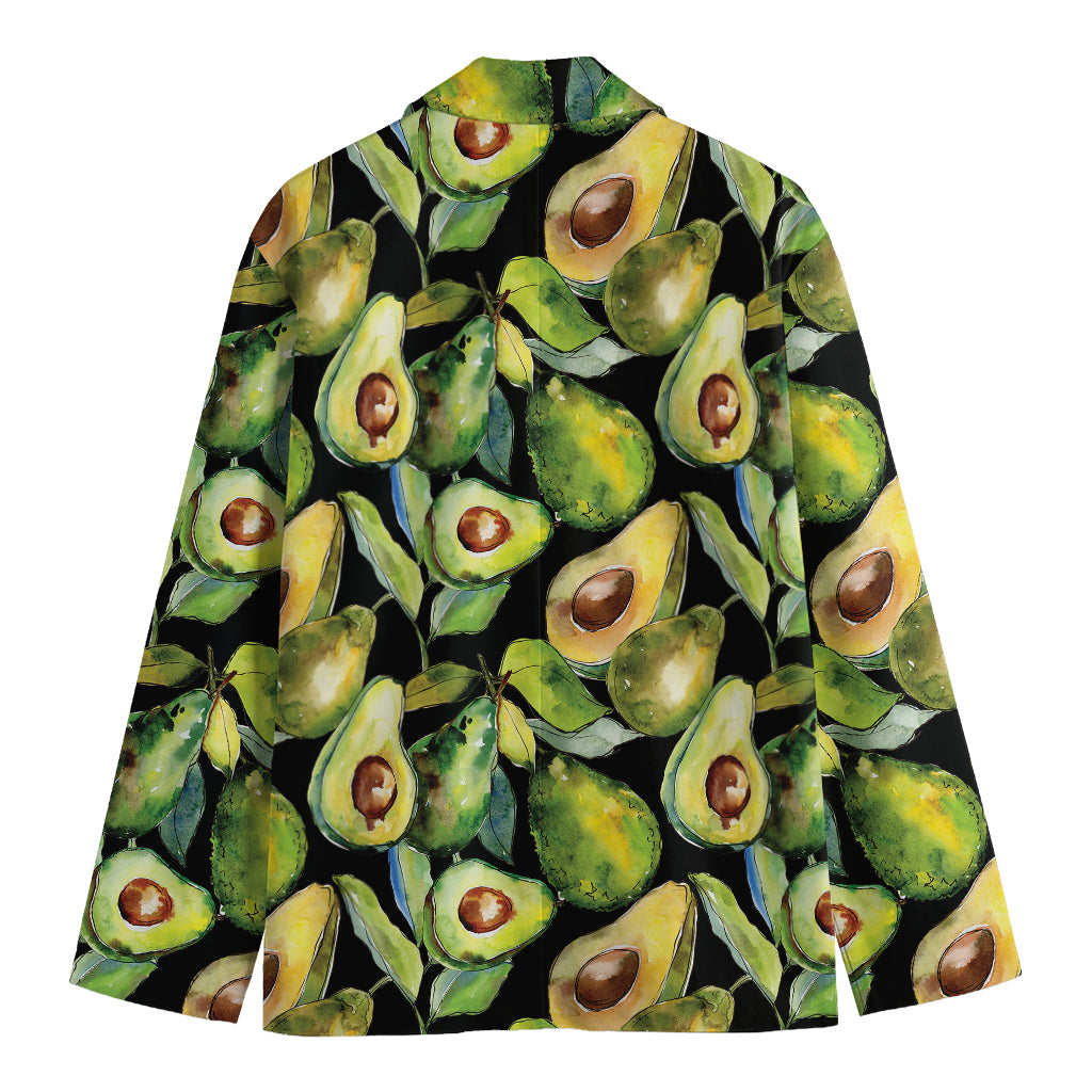 Watercolor Avocado Print Men's Blazer