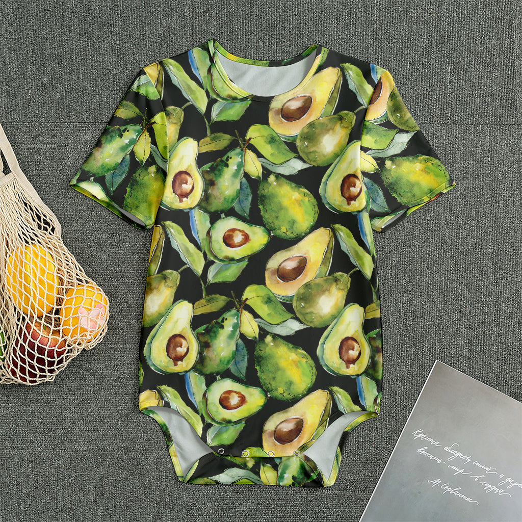 Watercolor Avocado Print Men's Bodysuit