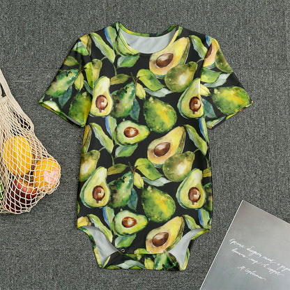 Watercolor Avocado Print Men's Bodysuit