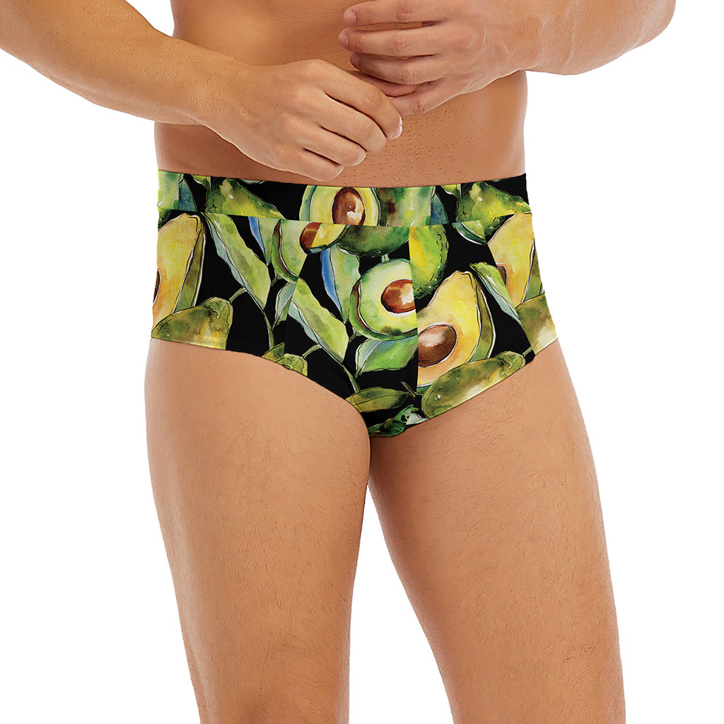 Watercolor Avocado Print Men's Briefs
