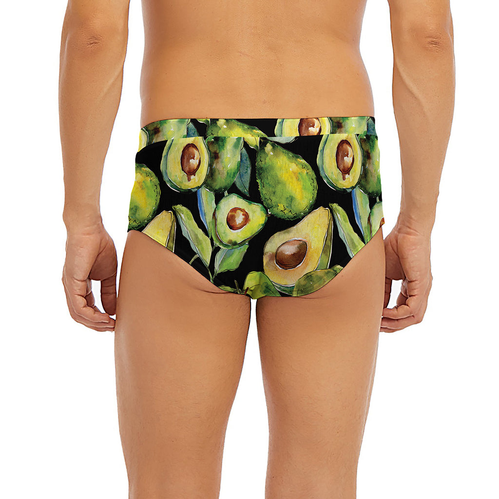 Watercolor Avocado Print Men's Briefs