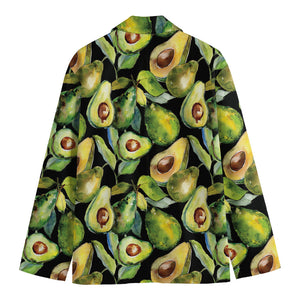 Watercolor Avocado Print Men's Cotton Blazer