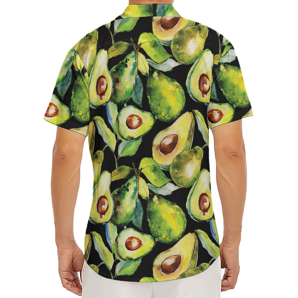 Watercolor Avocado Print Men's Deep V-Neck Shirt