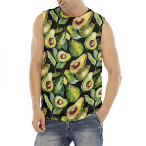 Watercolor Avocado Print Men's Fitness Tank Top