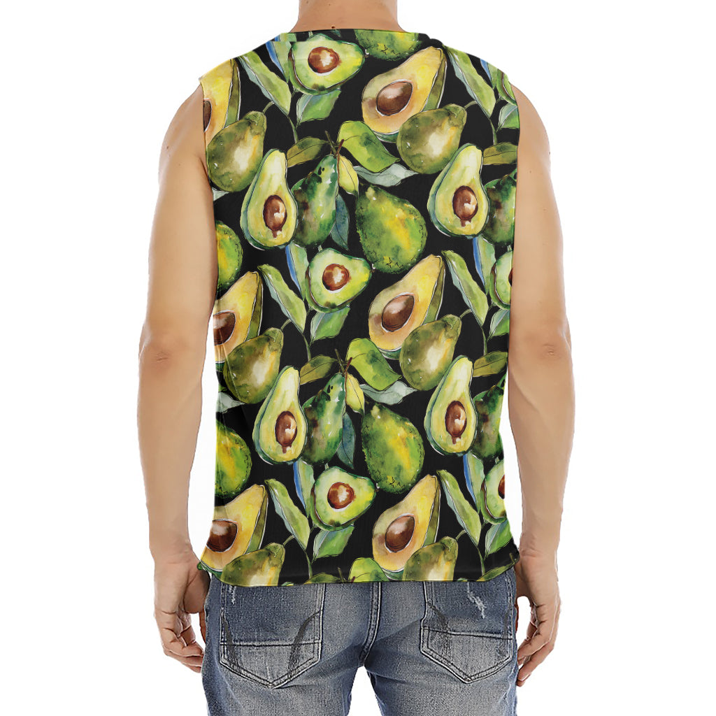 Watercolor Avocado Print Men's Fitness Tank Top