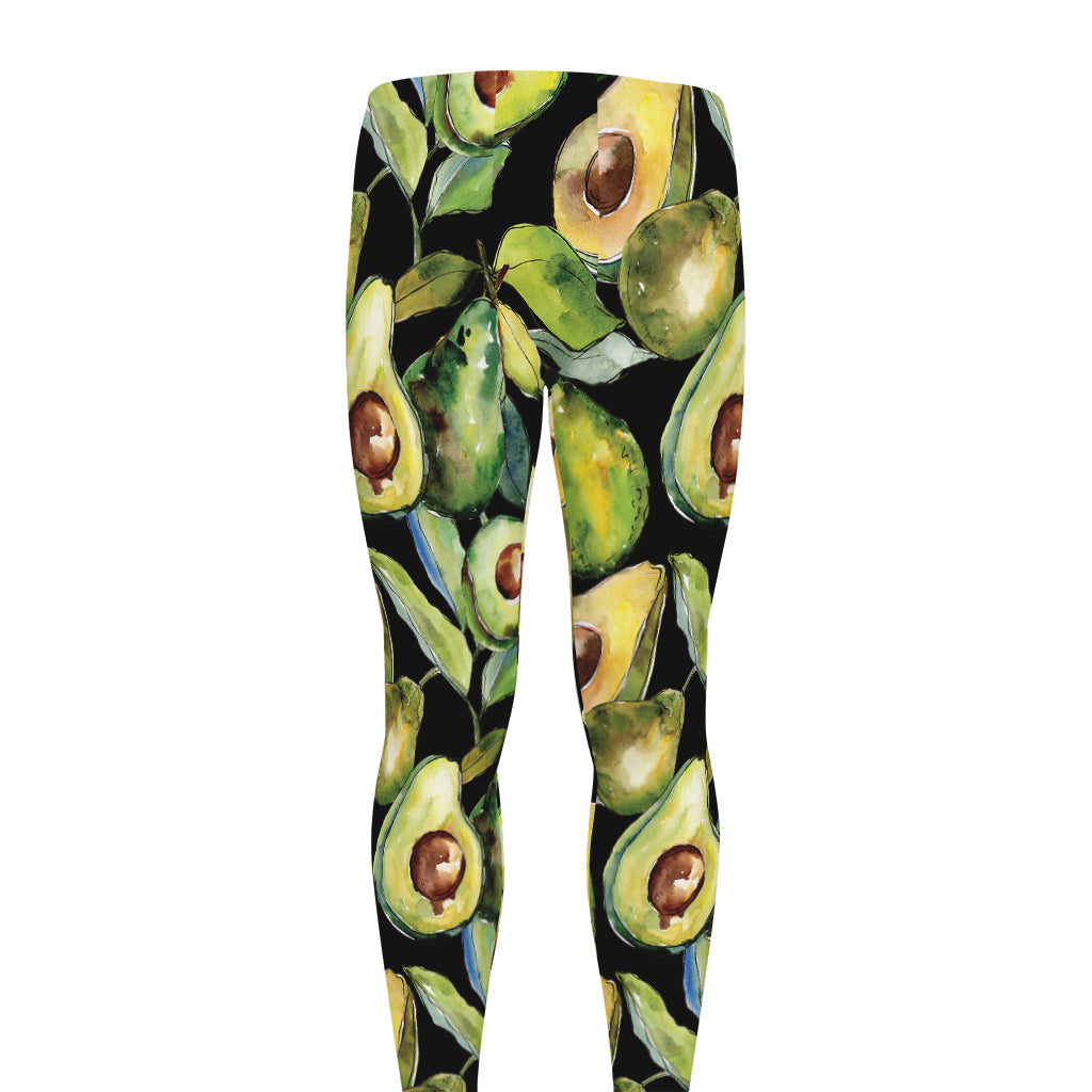 Watercolor Avocado Print Men's leggings