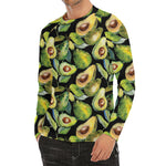 Watercolor Avocado Print Men's Long Sleeve Rash Guard