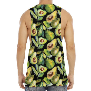 Watercolor Avocado Print Men's Muscle Tank Top